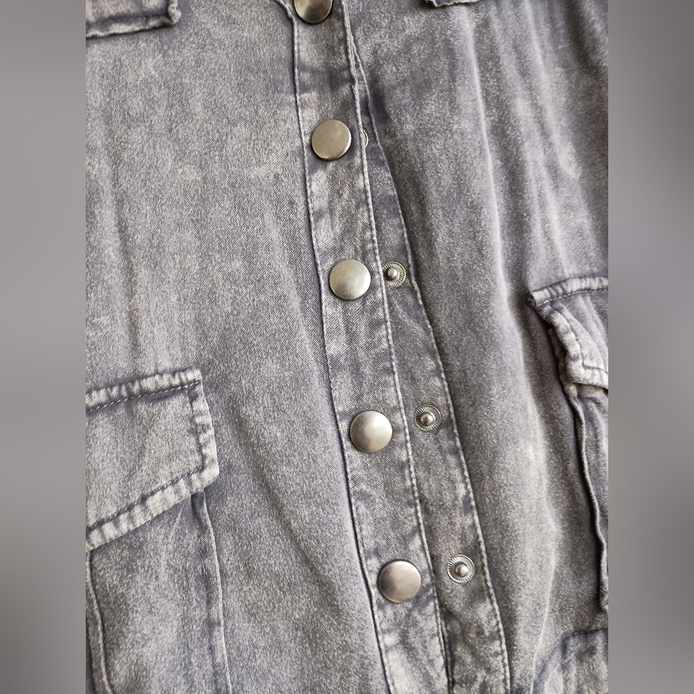 Chaser Women's Gray Vintage Wash Light Weight Jacket_Small - Picture 2 of 6